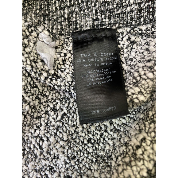Rag & Bone Hart Tweed Biker Moto Black White Asymmetric Zip Knit Pockets… - Picture 9 of 12